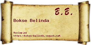 Bokse Belinda névjegykártya